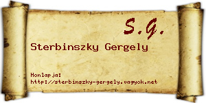 Sterbinszky Gergely névjegykártya